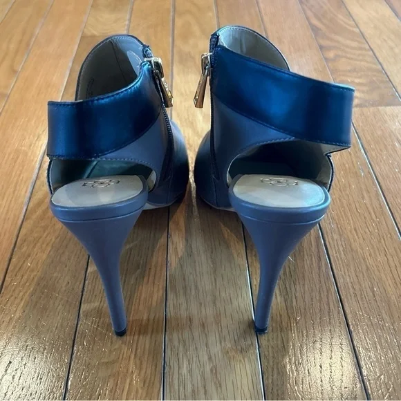 Ann Taylor Cara Crisscross Peep Toe Leather Sandals Heels Black Tan Women’s 7.5 - Picture 6 of 10